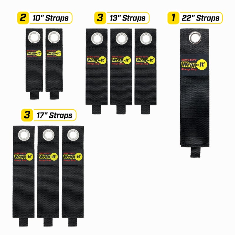 Wrap-It Storage Heavy-Duty Wrap-It Storage Straps, Assorted 9 Pack - Hook and Loop Extension Cord Organizer Hanger, Cord Wrap Keeper, Cable Straps for Cords, Hoses, Rope, RV, Boat and Garage Storage and Organization - Image 3